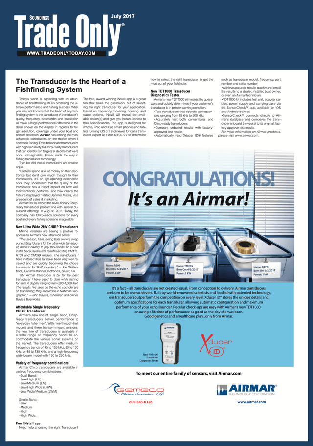 B2B Ad and Advertorial that explains why all transducers are not created equal.